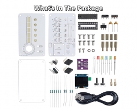 DIY Temperature Humidity Meter with Expressive LED Face, Dual Units ℃/℉ Display Thermo-Hygrometer Soldering Practice Kit, STEM Electronics Project for Home Room School